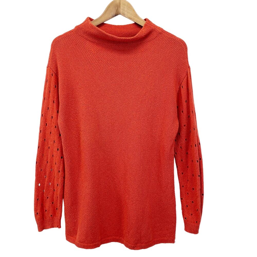 Moth Anthropologie Womens M Ceres Sweater Mockneck Burnt Orange Cottage Bohemian